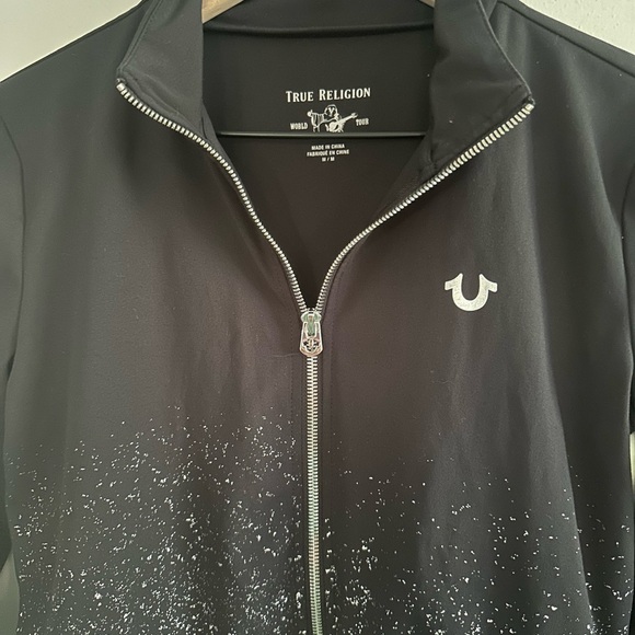 True Religion Black Bomber Jacket with Speckled Design - Picture 4 of 4